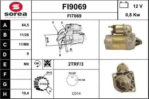 SNRA FI9069 - Стартер autocars.com.ua