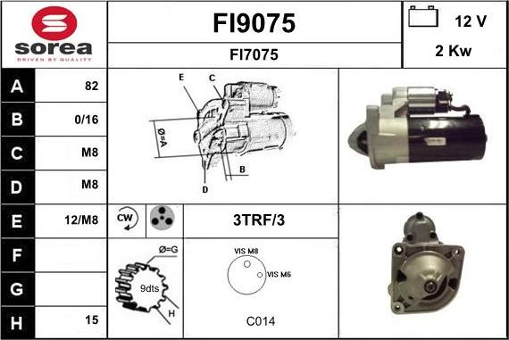 SNRA FI9075 - Стартер autocars.com.ua