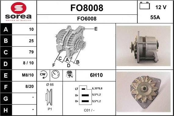 SNRA FO8008 - Генератор autocars.com.ua