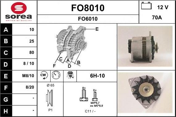 SNRA FO8010 - Генератор autocars.com.ua