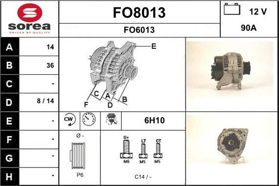 SNRA FO8013 - Генератор avtokuzovplus.com.ua