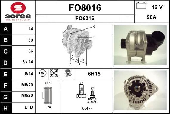 SNRA FO8016 - Генератор avtokuzovplus.com.ua