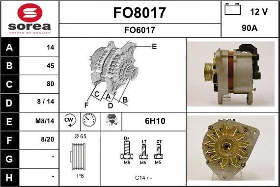 SNRA FO8017 - Генератор avtokuzovplus.com.ua