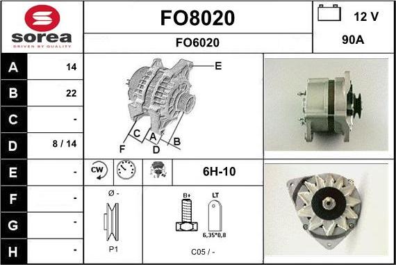 SNRA FO8020 - Генератор avtokuzovplus.com.ua