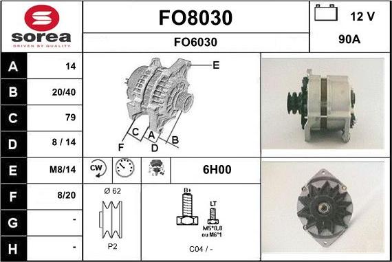 SNRA FO8030 - Генератор autocars.com.ua