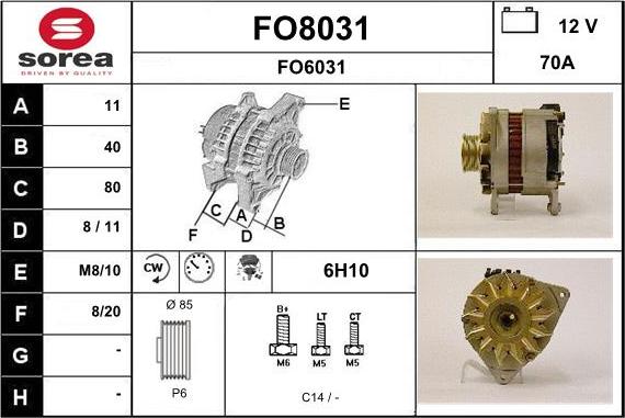 SNRA FO8031 - Генератор avtokuzovplus.com.ua