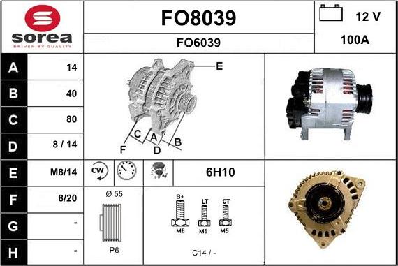 SNRA FO8039 - Генератор avtokuzovplus.com.ua