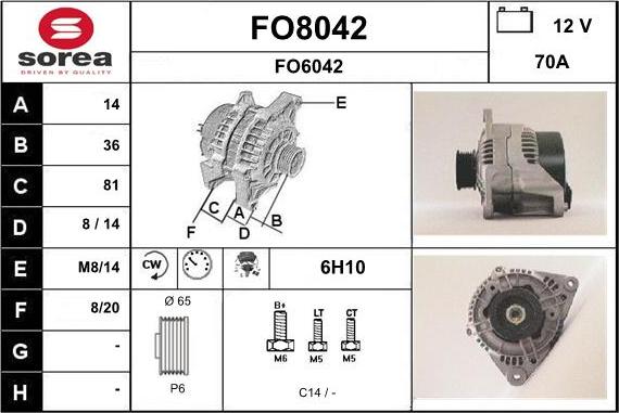 SNRA FO8042 - Генератор autocars.com.ua