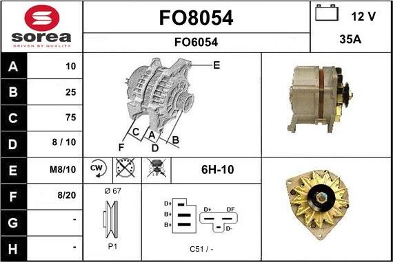 SNRA FO8054 - Генератор autocars.com.ua