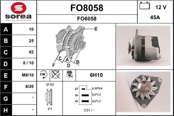 SNRA FO8058 - Генератор avtokuzovplus.com.ua