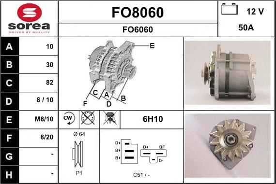 SNRA FO8060 - Генератор autocars.com.ua