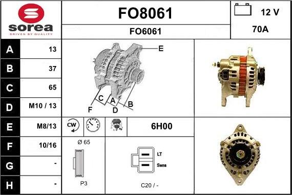 SNRA FO8061 - Генератор avtokuzovplus.com.ua