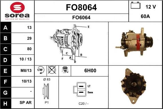 SNRA FO8064 - Генератор avtokuzovplus.com.ua