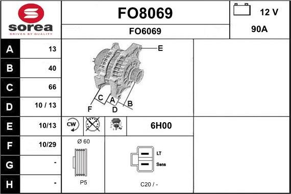 SNRA FO8069 - Генератор avtokuzovplus.com.ua