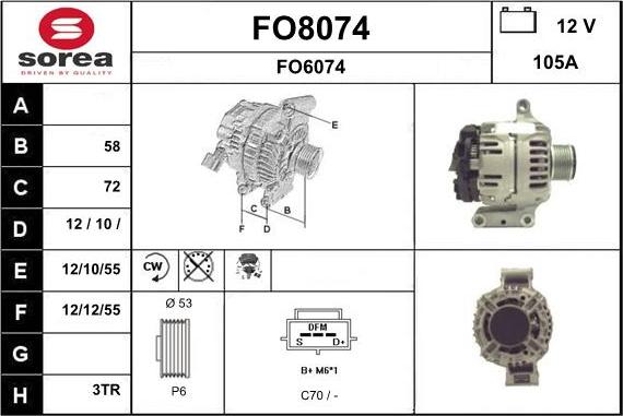 SNRA FO8074 - Генератор autocars.com.ua