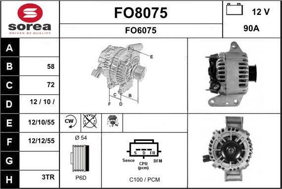 SNRA FO8075 - Генератор autocars.com.ua