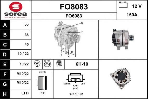 SNRA FO8083 - Генератор avtokuzovplus.com.ua