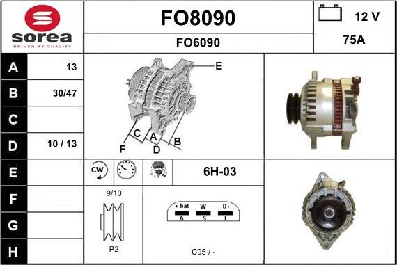 SNRA FO8090 - Генератор autocars.com.ua