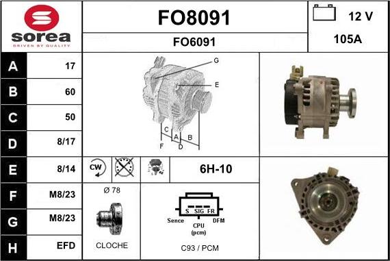 SNRA FO8091 - Генератор avtokuzovplus.com.ua