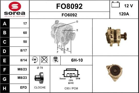 SNRA FO8092 - Генератор avtokuzovplus.com.ua