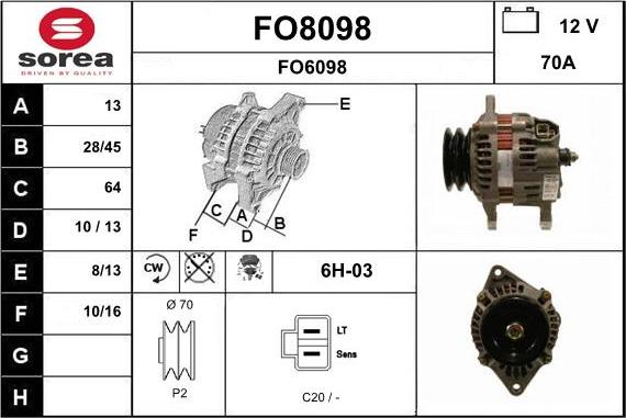 SNRA FO8098 - Генератор avtokuzovplus.com.ua