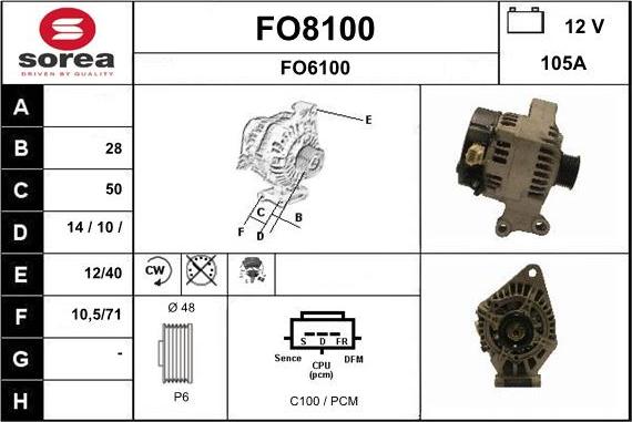 SNRA FO8100 - Генератор autocars.com.ua