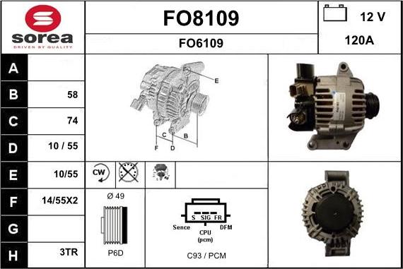 SNRA FO8109 - Генератор avtokuzovplus.com.ua