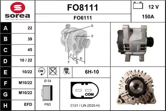 SNRA FO8111 - Генератор avtokuzovplus.com.ua