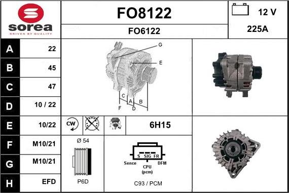 SNRA FO8122 - Генератор avtokuzovplus.com.ua