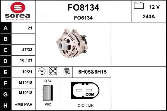 SNRA FO8134 - Генератор avtokuzovplus.com.ua