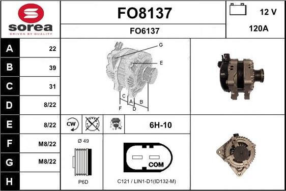 SNRA FO8137 - Генератор autocars.com.ua