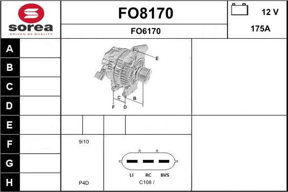 SNRA FO8170 - Генератор autocars.com.ua