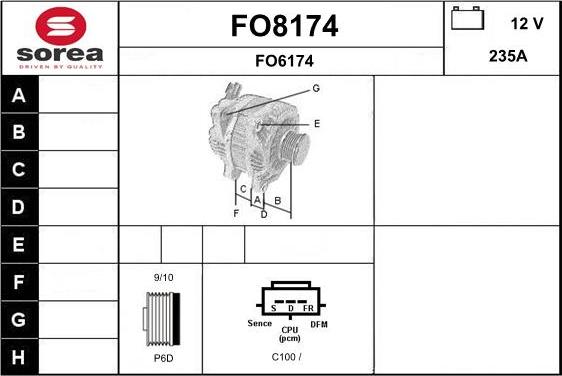 SNRA FO8174 - Генератор autocars.com.ua