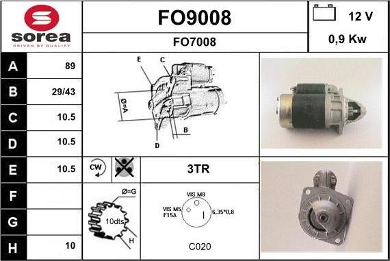 SNRA FO9008 - Стартер avtokuzovplus.com.ua