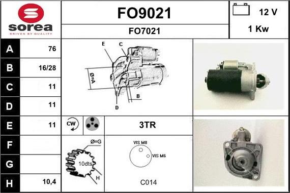 SNRA FO9021 - Стартер avtokuzovplus.com.ua