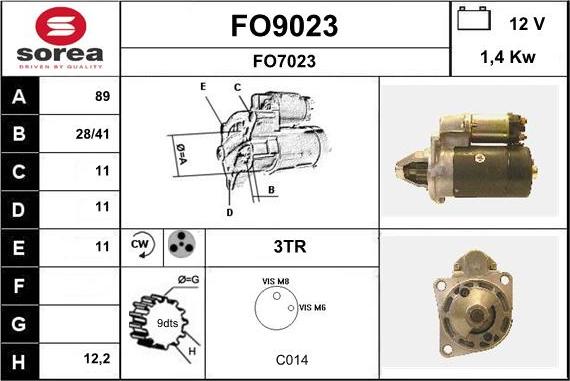 SNRA FO9023 - Стартер avtokuzovplus.com.ua