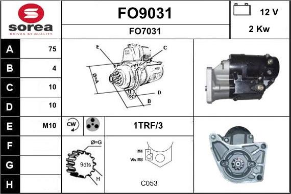 SNRA FO9031 - Стартер avtokuzovplus.com.ua