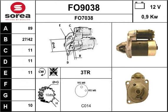 SNRA FO9038 - Стартер avtokuzovplus.com.ua