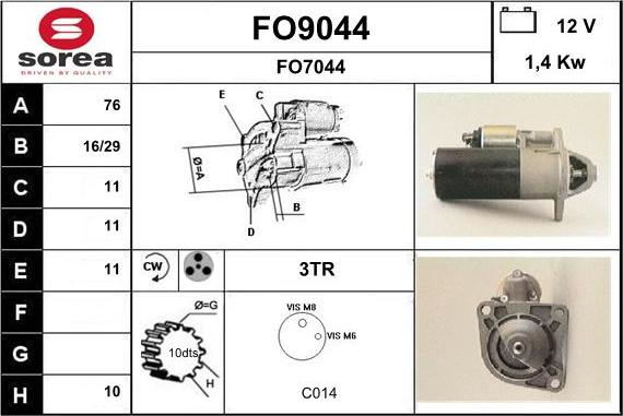 SNRA FO9044 - Стартер avtokuzovplus.com.ua