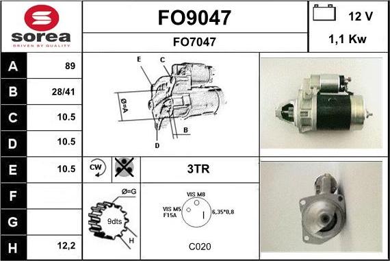 SNRA FO9047 - Стартер avtokuzovplus.com.ua