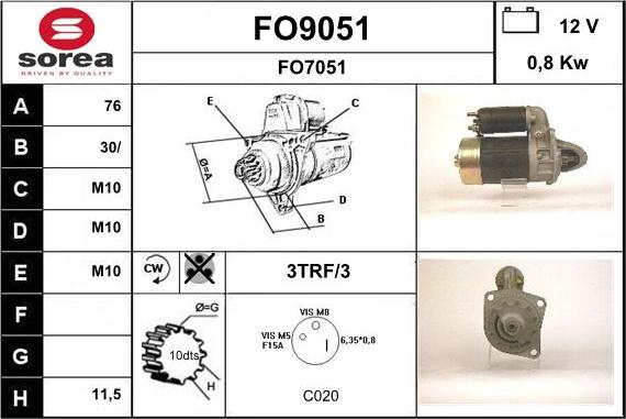 SNRA FO9051 - Стартер autodnr.net