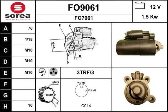 SNRA FO9061 - Стартер avtokuzovplus.com.ua