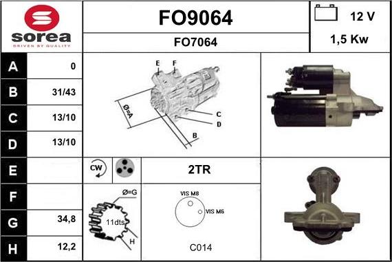 SNRA FO9064 - Стартер autocars.com.ua