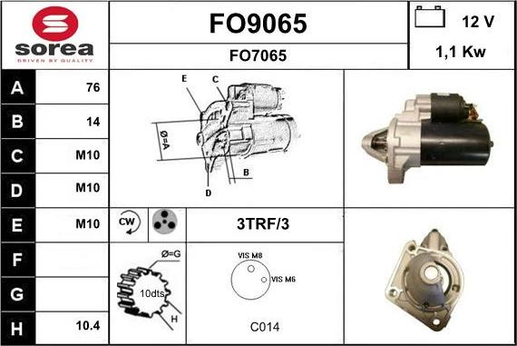 SNRA FO9065 - Стартер autocars.com.ua