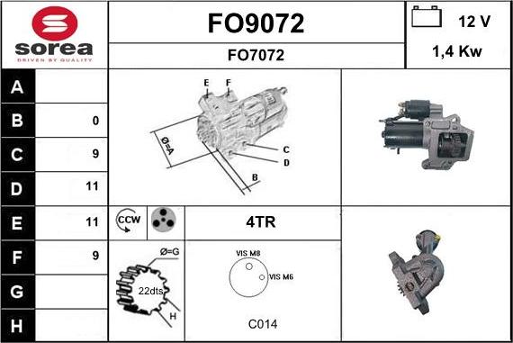 SNRA FO9072 - Стартер avtokuzovplus.com.ua