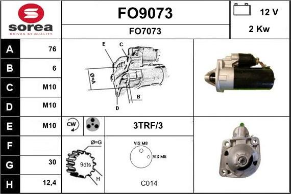 SNRA FO9073 - Стартер avtokuzovplus.com.ua