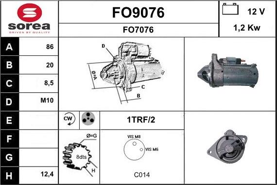 SNRA FO9076 - Стартер autocars.com.ua