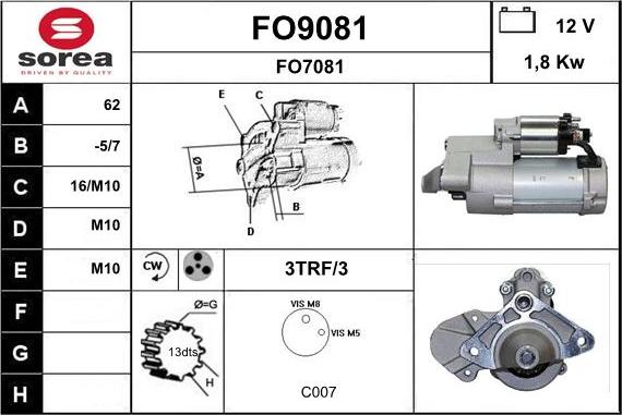 SNRA FO9081 - Стартер avtokuzovplus.com.ua