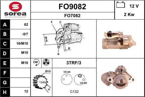 SNRA FO9082 - Стартер autocars.com.ua