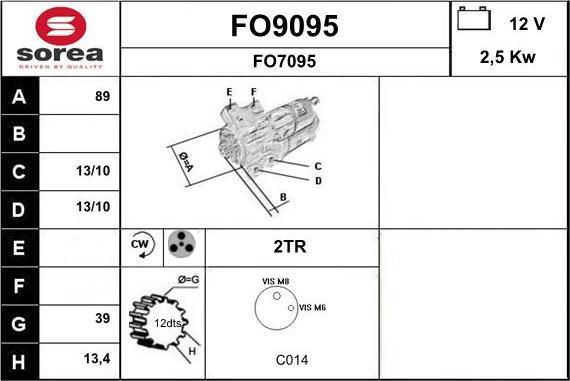 SNRA FO9095 - Стартер autocars.com.ua